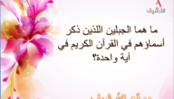ما هما الجبلين اللذين ذكر أسماؤهم في القرآن الكريم في آية واحدة؟