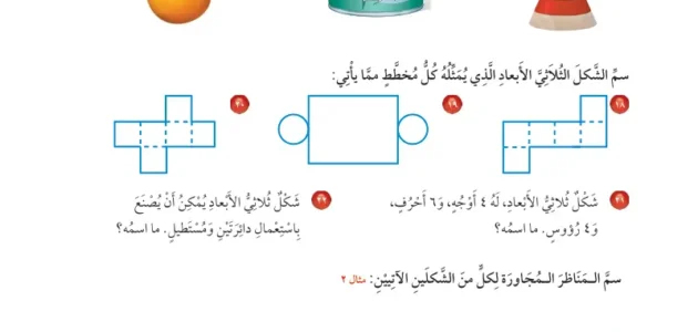 الشكل الثلاثي الابعاد الذي له المنظر الامامي المجاور هو