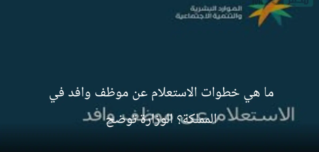 ما هي خطوات الاستعلام عن موظف وافد في المملكة؟ الوزارة توضح