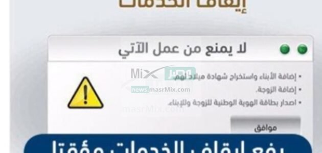 متى يتم رفع إيقاف الخدمات مؤقتاً للأشخاص المديونين