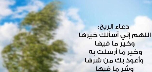 دعاء الريح اللهم اجعلها رياحا مكتوب
