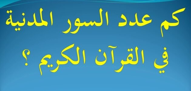 كم عدد السور المكية في القرآن الكريم