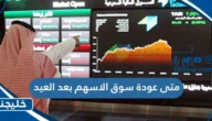 متى عودة سوق الاسهم بعد العيد 1444 في السعودية