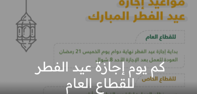 كم يوم إجازة عيد الفطر للقطاع العام؟ الموارد البشرية توضح