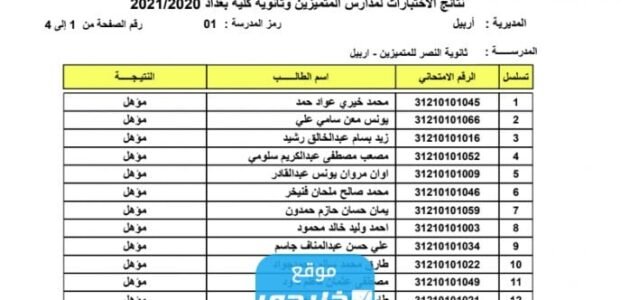 نتائج القبول في مدارس المتميزين 2023-2024 استخراج أسماء المقبولين بمدارس المتفوقين عبر وزارة التربية العراقية