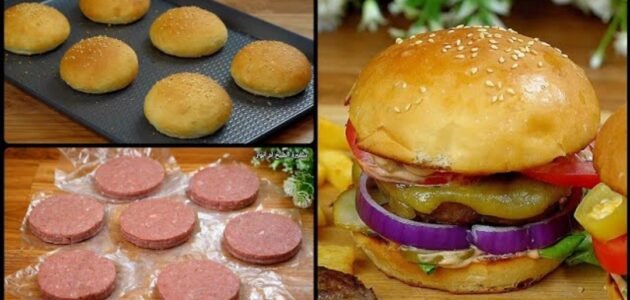 ألذ طريقة عمل البرجر البيتي في المنزل للسنتدوشات المدارس بطعم الجاهز