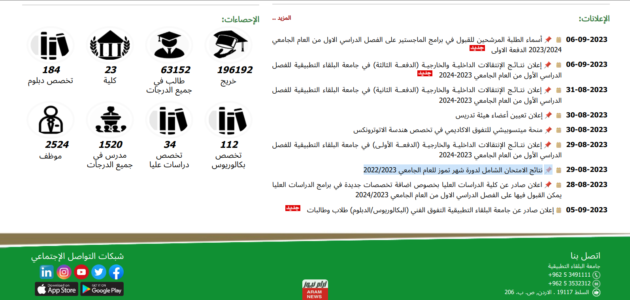 “ظهرت الآن” نتائج الشامل الدورة الصيفية 2023/2024 رابط استعلام نتائج جامعة البلقاء الأردنية www.bau.edu.jo