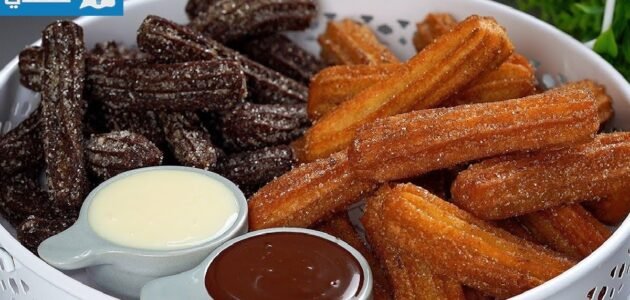 التشوروز الاسباني اللذيذ مع صوص الشوكولاتة حضريه ببيضة واحدة