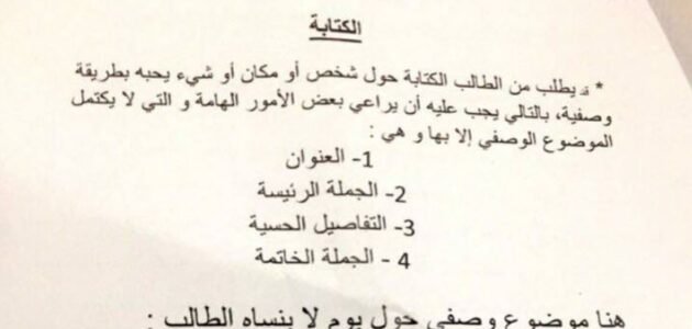 احرر فقرة وصفية توسع فيها في قول الكاتب