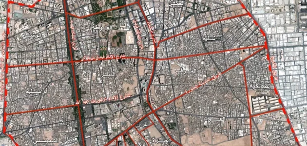 خريطة الهدد الرسمية قائمة الأحياء العشوائية التي عليها إزالة في مكة