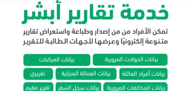 رابط خدمة تقارير أبشر 1445 وكيفية إصدار تقرير وطباعته
