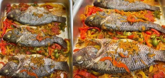 طريقة عمل صينية السمك البلطي بالصلصة في الفرن بطعم روعة 1 طريقة عمل صينية السمك البلطي بالصلصة في الفرن بطعم روعة