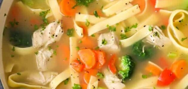 شوربة الدجاج بالخضار طريقة عمل شوربة الدجاج بالخضار – موقع خليجنا