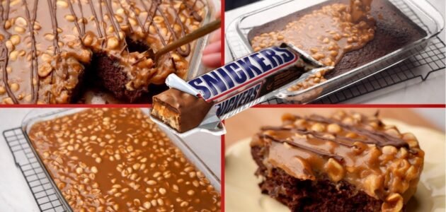 كيكة السنيكرز نفس الطعم الرهيب بصوص اقتصادي ومكونات بسيطة